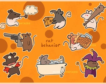 rat behavior sticker sheet