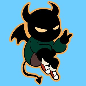 depressed demon sticker