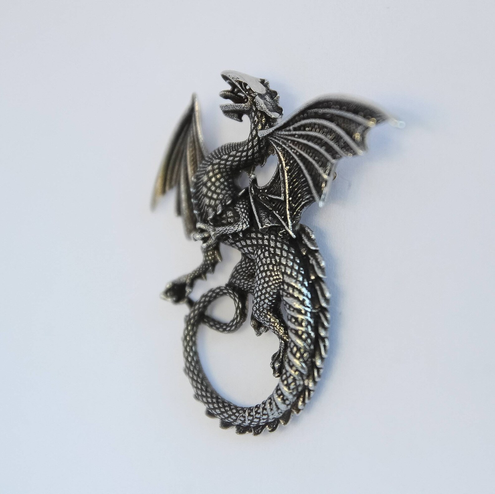Pin Dragon Pewter Brooch Dragon Badge Dragon Jewelry Gothic Etsy