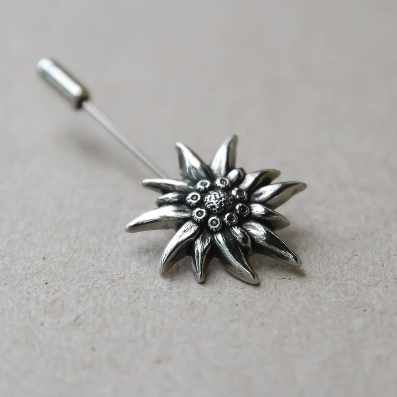Lapel Pin Edelweiss Stick Pin Edelweiss Broche voor Suite Etsy