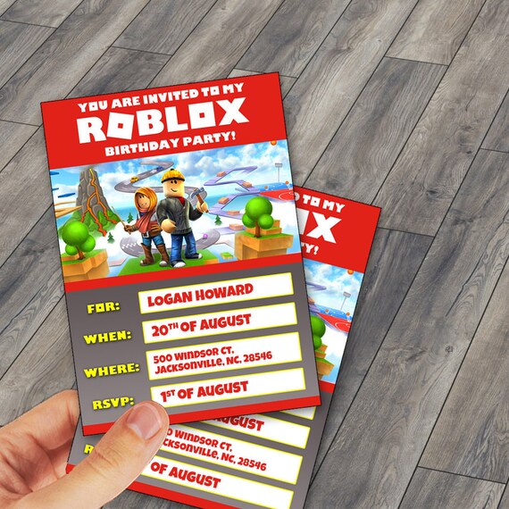 Roblox Gust Personalisable Roblox Invitation Card Etsy