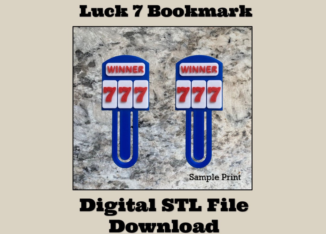 Lucky 7 Bookmark Download STL File for 3D Printing - Etsy