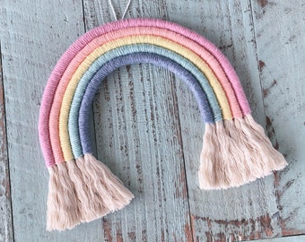 Rainbow Macrame Rope Nursery Decoration