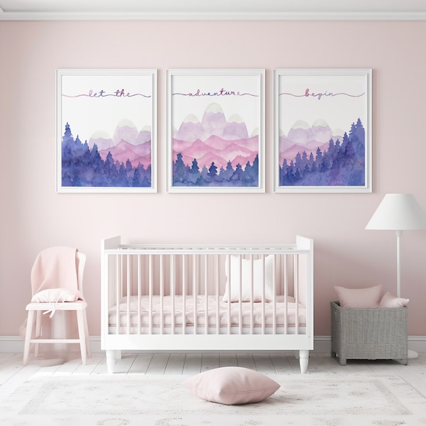 Purple Nursery Art Etsy