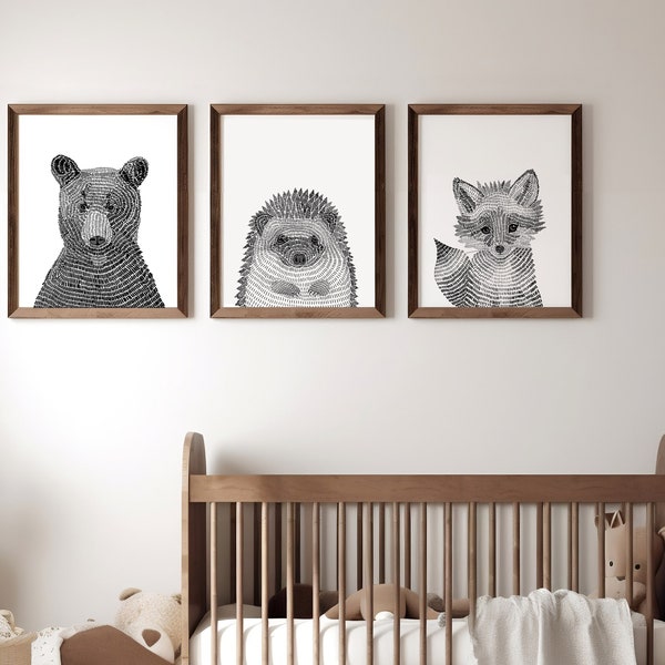 Whimsical Black and White Prints Etsy