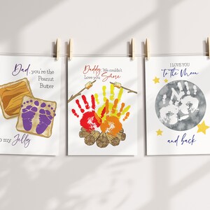 Set di impronte di impronte di mani Keepsake per la festa del papà, carta fai-da-te e stampa artistica