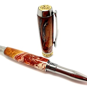 Red Kite Rollerball Pen or Fountain Pen Gold