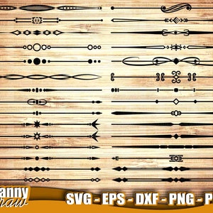 Bundle svg bordure, séparateur de texte, fichiers coupés séparateurs décoratifs, décoration de mariage, ornements svg, svg ligne décorative, d&d svg, DD0042