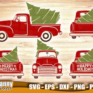Caminhão de Natal svg, Caminhão de Natal de volta svg, Caminhão de Natal vermelho svg, Feliz Natal svg, Boas Festas svg, DD0087