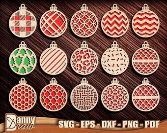 Christmas Balls svg, Pattern svg, Christmas Decorations, Christmas Tree Ornaments SVG, Laser cut files, Cricut Silhouette, Glowforge, DD0201