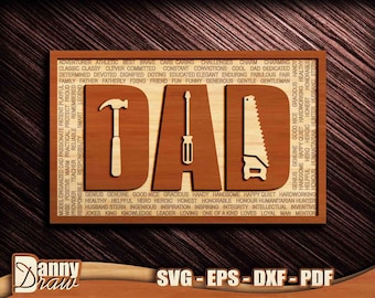 DAD svg, DAD Tools svg, Father's Day svg, Dad life, Dad Sign Cut File, Father Sign Cut File, Laser Cut File, CNC laser, Glowforge, DD0112