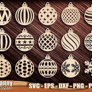 Christmas Balls svg, Christmas Decorations Cut Files, Christmas Tree Ornaments SVG, Laser cut files, Cricut, Silhouette, Glowforge, DD0084 image 3