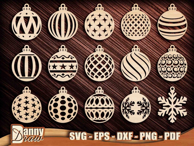Christmas Balls svg, Christmas Decorations Cut Files, Christmas Tree Ornaments SVG, Laser cut files, Cricut, Silhouette, Glowforge, DD0084 image 3