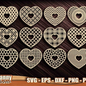 Porta-copos de corações SVG, modelos de porta-copos de madeira, Love svg, modelos de trivet, decoração de parede cortada a laser, Cricut, silhueta, Glowforge, DD0117