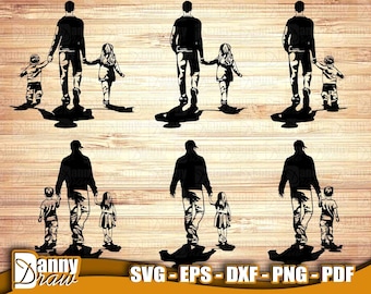 DAD silhouette svg, Father's Day svg, Fathers Day bundle svg, dad first hero, Dad first love, like father like son, Dad life svg, DD0184