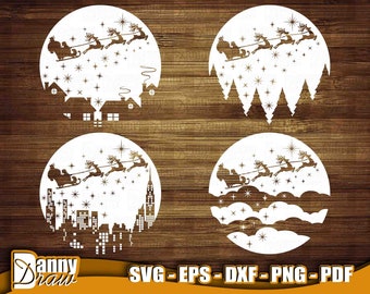 Christmas Scene with Santa svg, Santa Bundle svg, Christmas Scene svg, Christmas Snow Globe svg, Christmas svg, Cricut, Engraved, DD0088