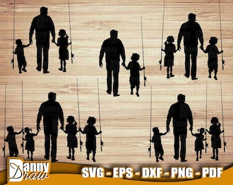 DAD fishing svg, DAD and kids svg, Fathers Day svg, Dad life svg, Dad and Daughter, Dad and Son, Engraving, Cricut, Silhouette, DD0264