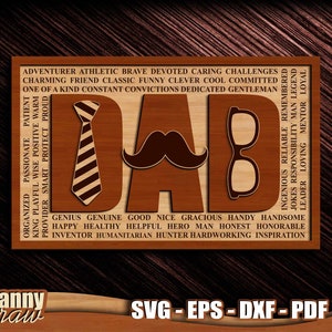 DAD svg, DAD bigode svg, Dia dos Pais svg, Dad life, Arquivo de corte de sinal de pai, Arquivo de corte de sinal de pai, Arquivo de corte a laser, Laser CNC, Glowforge, DD0256