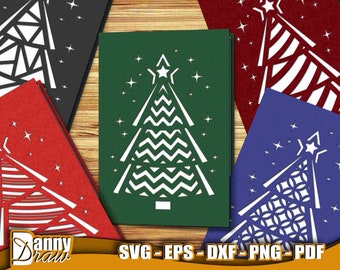 Christmas Card svg, 15 Christmas Cards, Merry Christmas card, Christmas invitation, Papercut Card, Cricut, Silhouette, Glowforge, DD0233