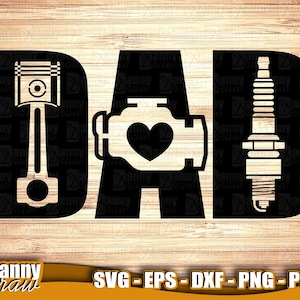 DAD svg, Mechanic DAD svg, Fathers day svg, Engine svg,  Piston svg, Spark plug svg, dad svg, Dad life svg, DD0174