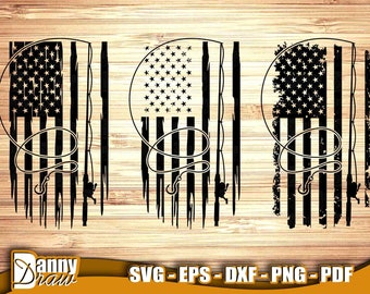 Fishing Flag svg, Fishing Rod svg, Distressed Flag svg, American Flag, Patriotic svg, USA Flag, Cricut, Silhouette, Laser Engraved, DD0267