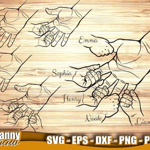 Pai e filhos svg, pai e 5 filhos, mãos svg, dia dos pais svg, pacote do dia dos pais svg, vida do pai svg, Cricut, silhueta, DD0266