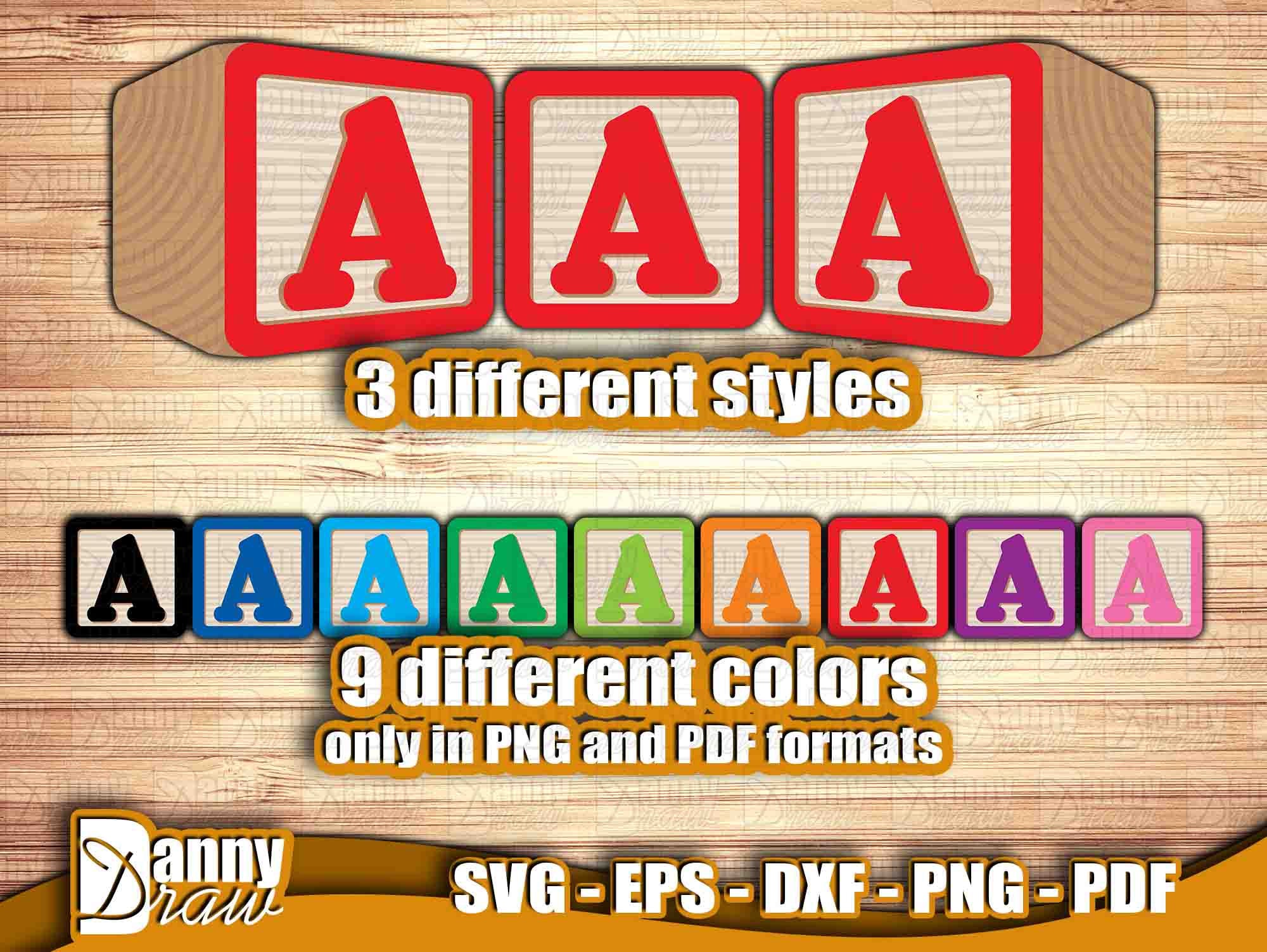 Baby Blocks Font, Baby Blocks Alphabet, Monogram Kids Blocks, Block ...