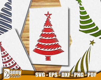 Christmas Card svg, 15 Christmas Cards, Merry Christmas card, Christmas invitation, Papercut Card, Cricut, Silhouette, Glowforge, DD0234