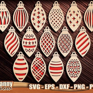 Ozdoby świąteczne svg, pliki do cięcia ozdób świątecznych, choinka SVG, pliki do cięcia laserowego, Cricut, sylwetka, Glowforge, DD0207