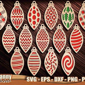 Enfeites de Natal svg, arquivos de corte de decorações de Natal, árvore de Natal SVG, arquivos de corte a laser, Cricut, Silhouette, Glowforge, DD0236