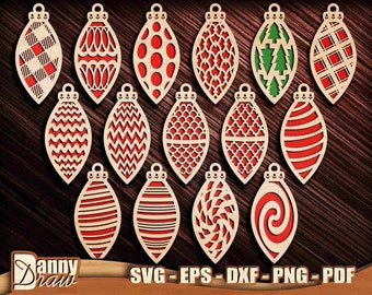 Christmas Ornaments svg, Christmas Decorations Cut Files, Christmas Tree SVG, Laser cut files, Cricut, Silhouette, Glowforge, DD0236