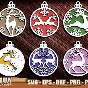 Palle di Natale svg, scena di Natale svg, renna di Natale svg, svg di natale, globo di neve svg, file taglio laser, glowforge, cricut, DD0095