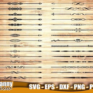 Border svg bundle, pack 2, Text Divider svg bundle, Decorative dividers cutfiles, Wedding Decor, Ornaments svg, d&d svg, DD0052