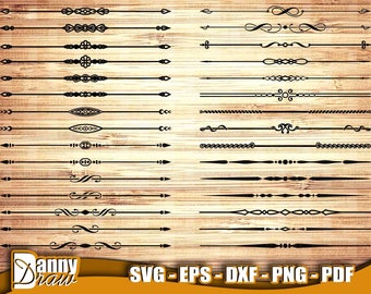 Border svg bundle, pack 2, Text Divider svg bundle, Decorative dividers cutfiles, Wedding Decor, Ornaments svg, d&d svg,  DD0052