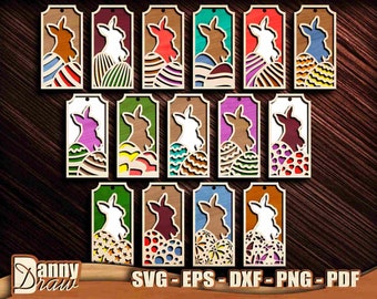 Bunny Easter svg, 2 Layers Tags svg, Bunny svg, Easter Ornaments, Bunny Ornament svg,  svg, Easter Laser cut file, Glowforge, Cricut, DD0251