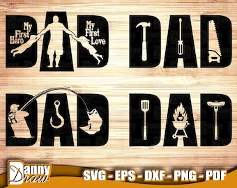 DAD svg, Father's Day svg, Fathers Day bundle svg, dad first hero, Dad first love, BBQ svg, Fishing svg, tools svg, Dad life svg, DD0062