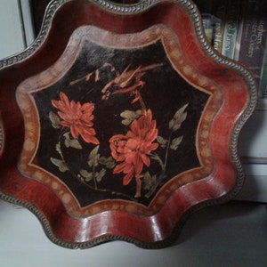 Beautiful Carved Wood Japinese Dresser Tray