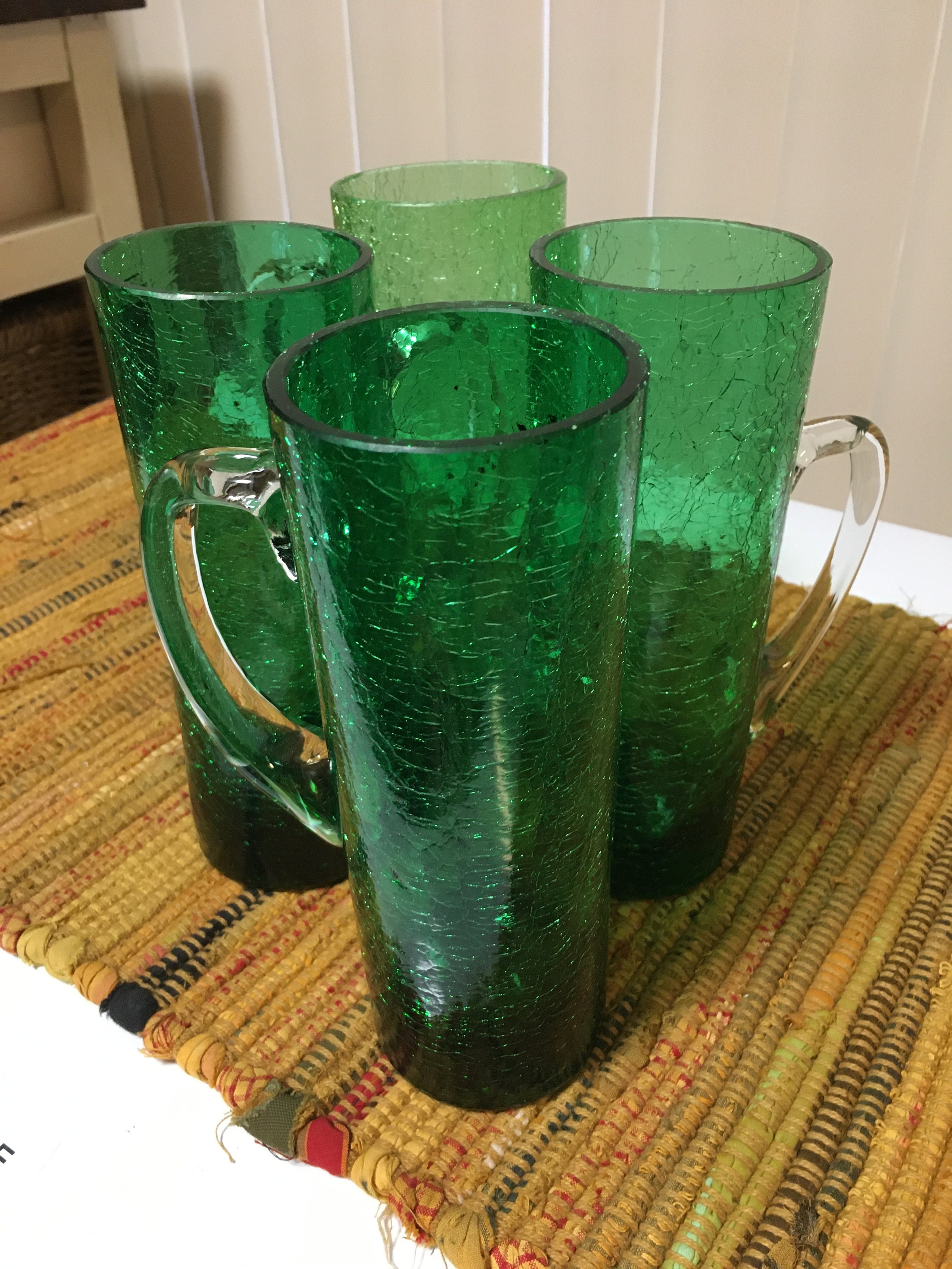 Joeyan Glass Tumbler with Straw and Lid,Green Glasses Water Cup