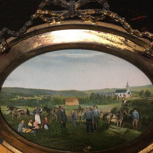 Primitive Scene Beautiful Painting in Great Frame