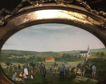 Primitive Scene Beautiful Painting in Great Frame
