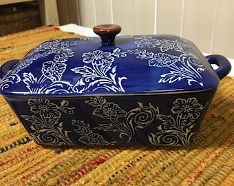 Cobalt Blue and White Lidded Dish