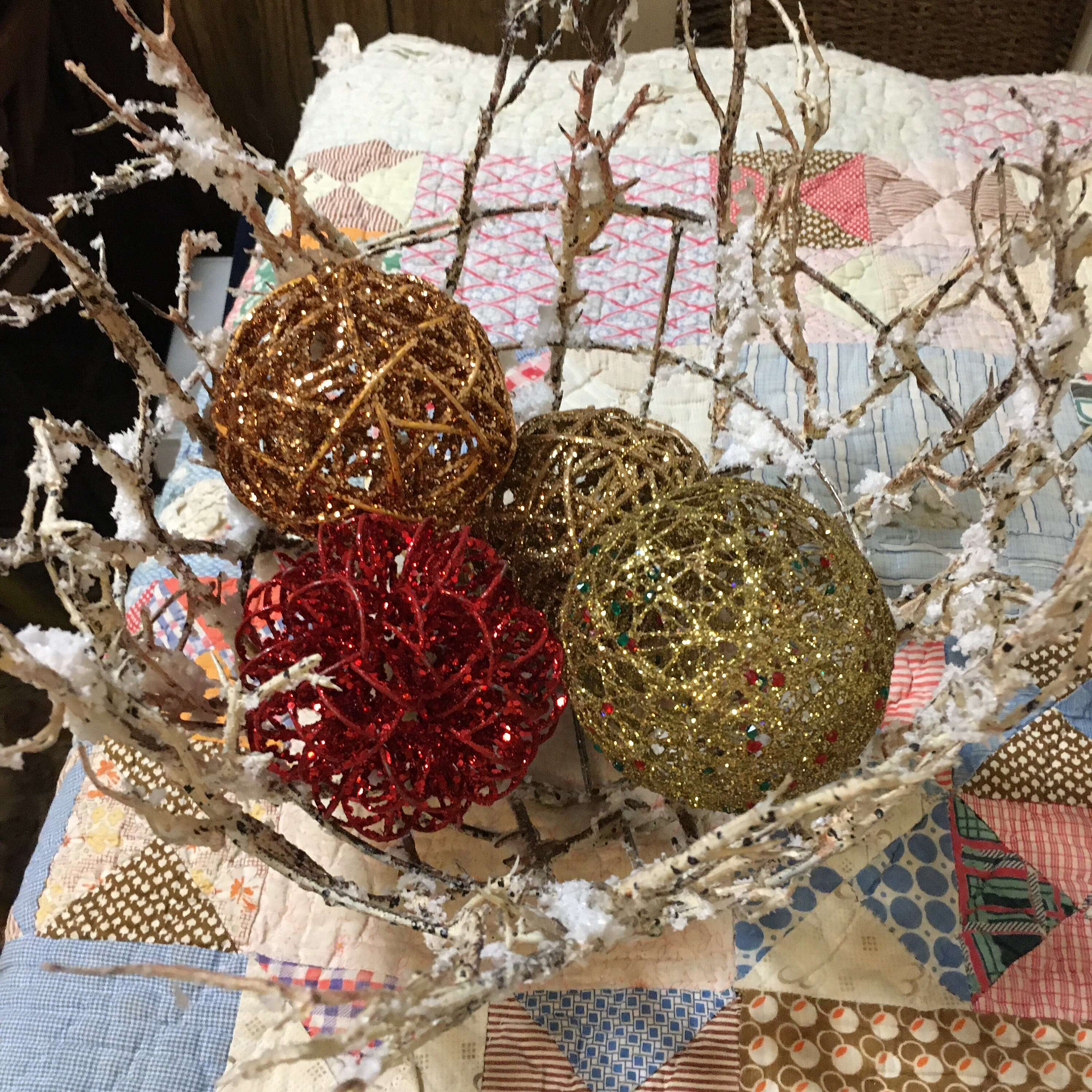 Snowy Twig and Wire Bowl Etsy