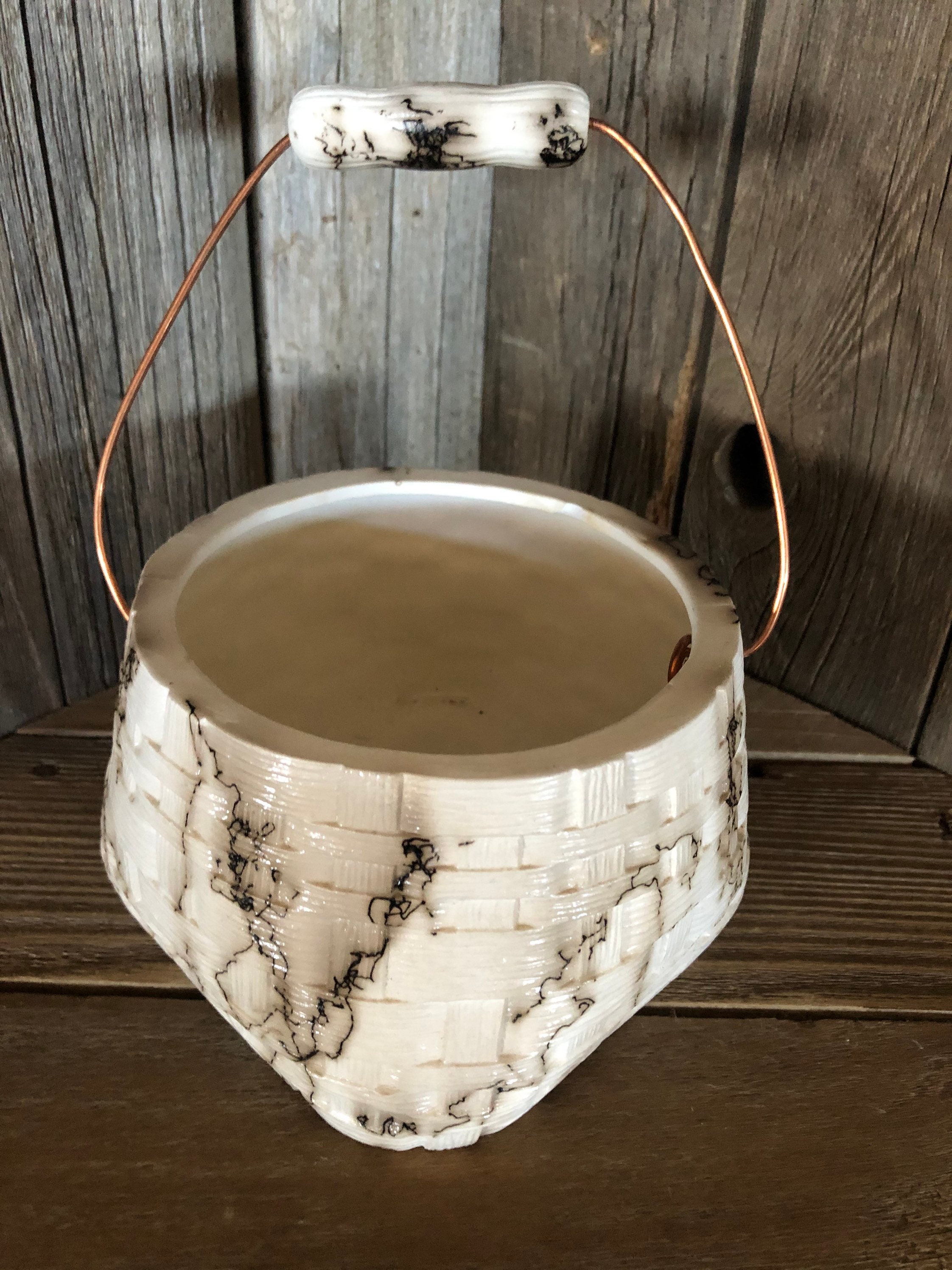 Horsehair Basket With Lid and Wire Handle Etsy