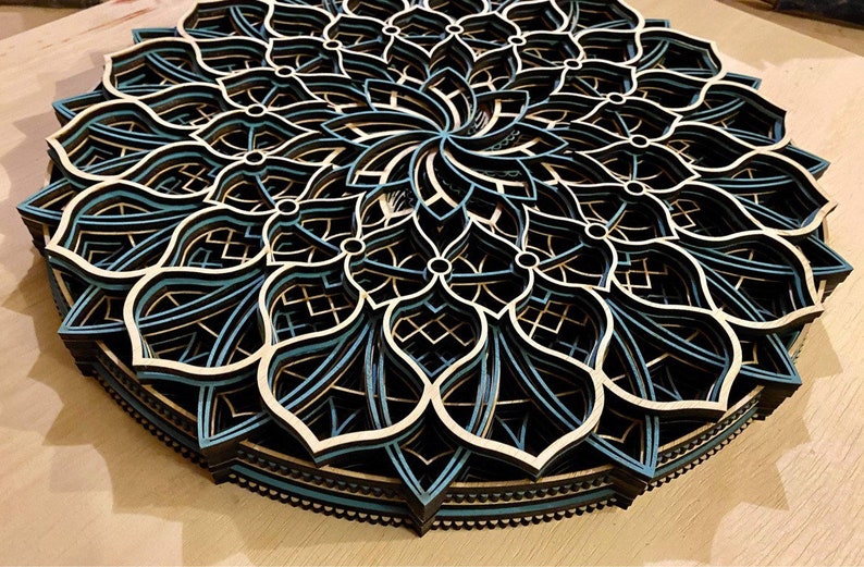 3D Laser Cut Mandala, 3D Mandala, 3D Wood Mandala Wall Art, Mandala Wall Decor image 3