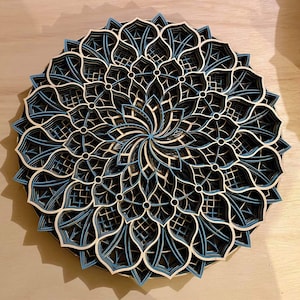 3D Laser Cut Mandala, 3D Mandala, 3D Wood Mandala Wall Art, Mandala Wall Decor image 1