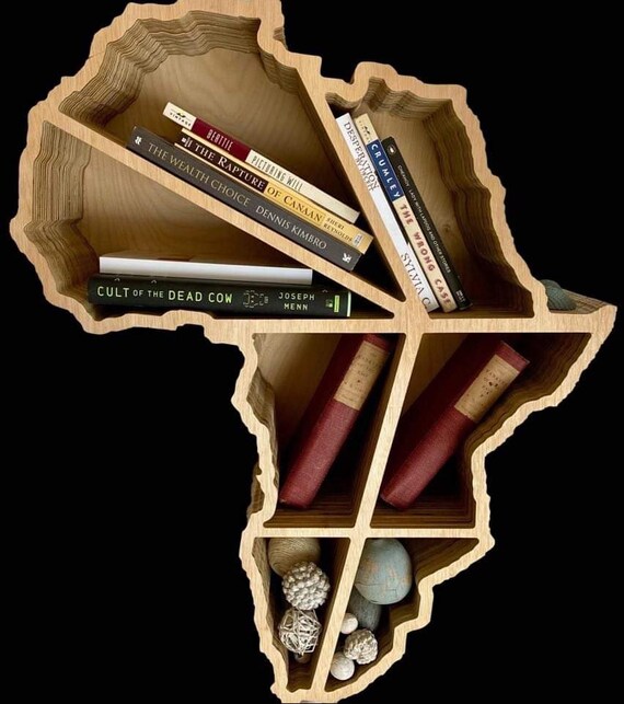Africa Wooden Bookshelf Africa Bookshelf Bookshelf African Etsy
