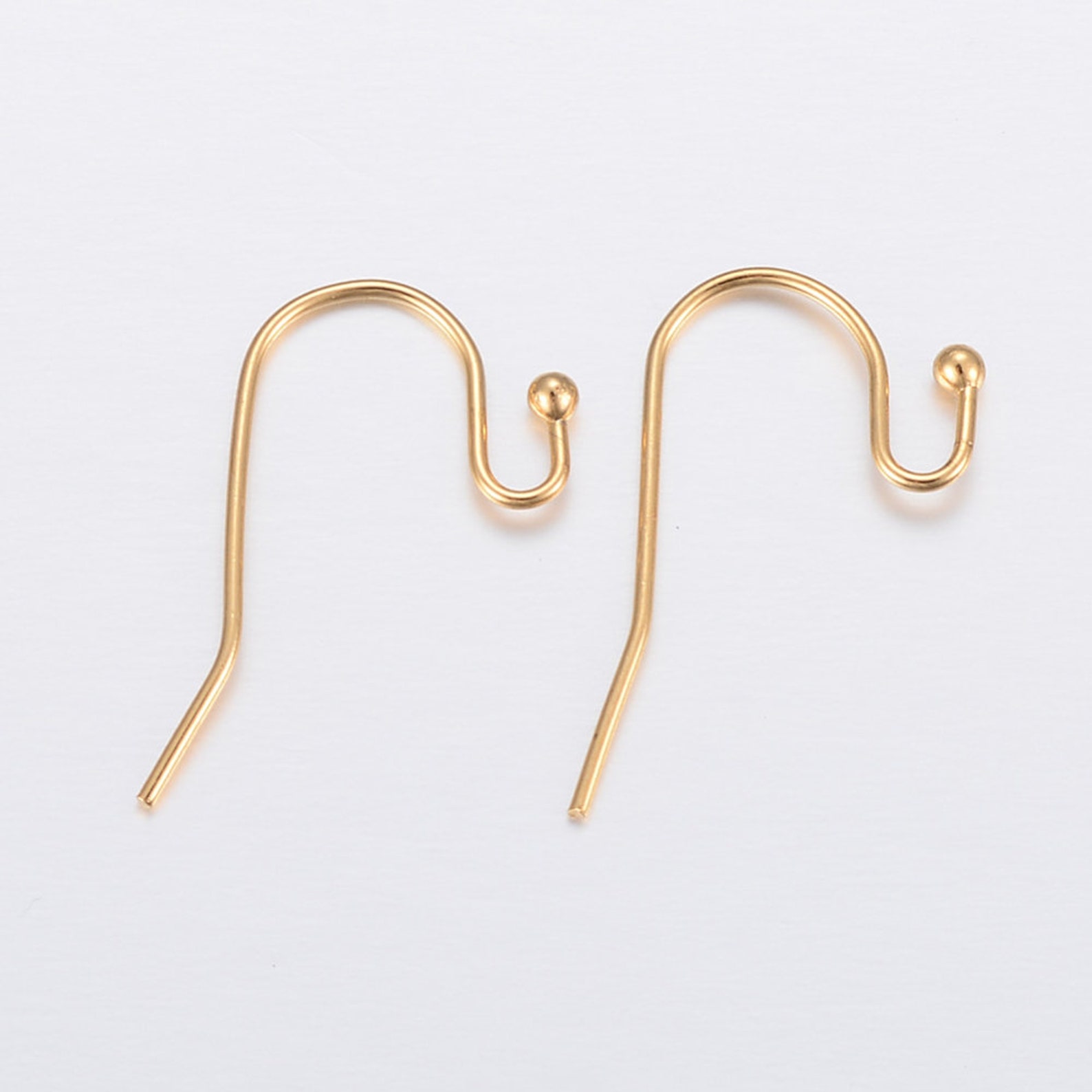 20 Pieces Golden Color Stainless Steel Earring Hooks With Etsy