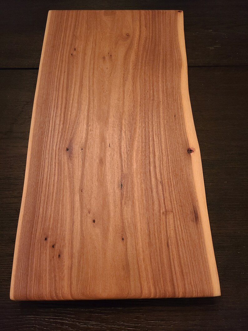 Live Edge Japanese Elm Wood Cutting Board Etsy