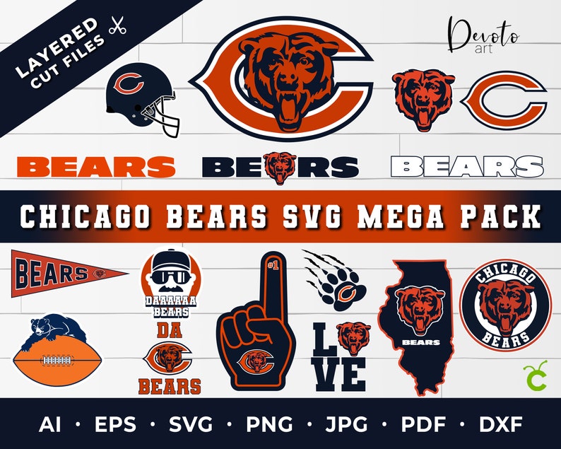 Download Chicago Bears SVG mega pack Chicago Bears svg files for | Etsy