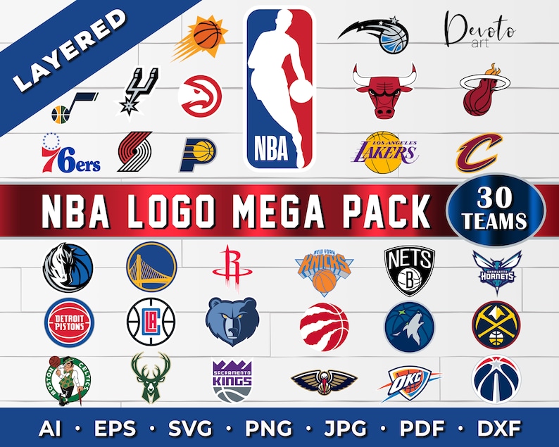 NBA Logo SVG Megapack All 30 NBA Logos nba svg nba team | Etsy